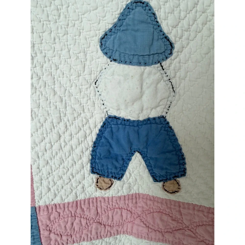 Vintage Pink and Blue Baby Quilt